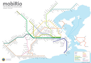 Mapa da rede de trens urbano e metropolitano do Rio de Janeiro