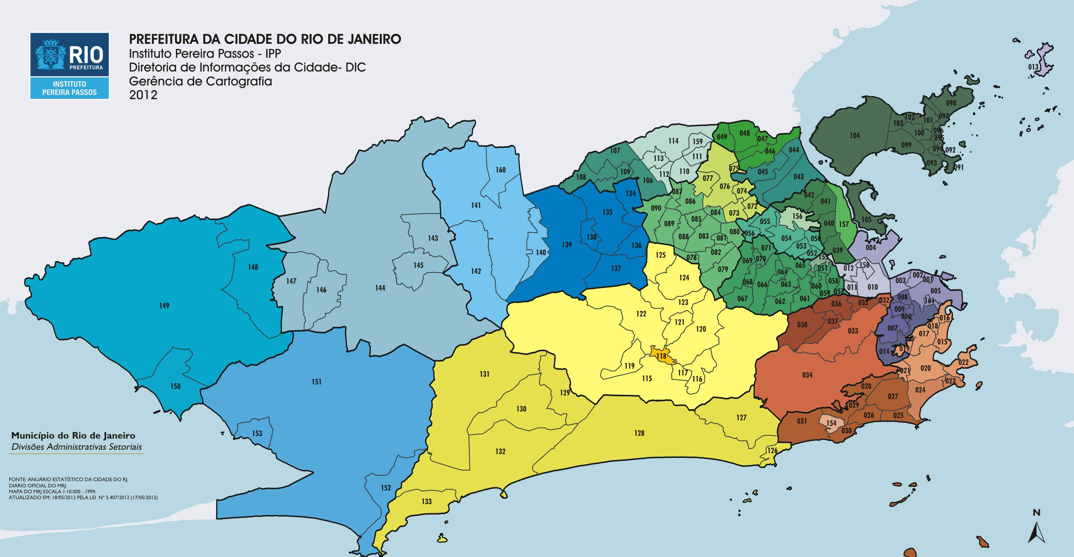 Mapa Dos 33 Distritos Municipio E Bairros Do Rio De Janeiro