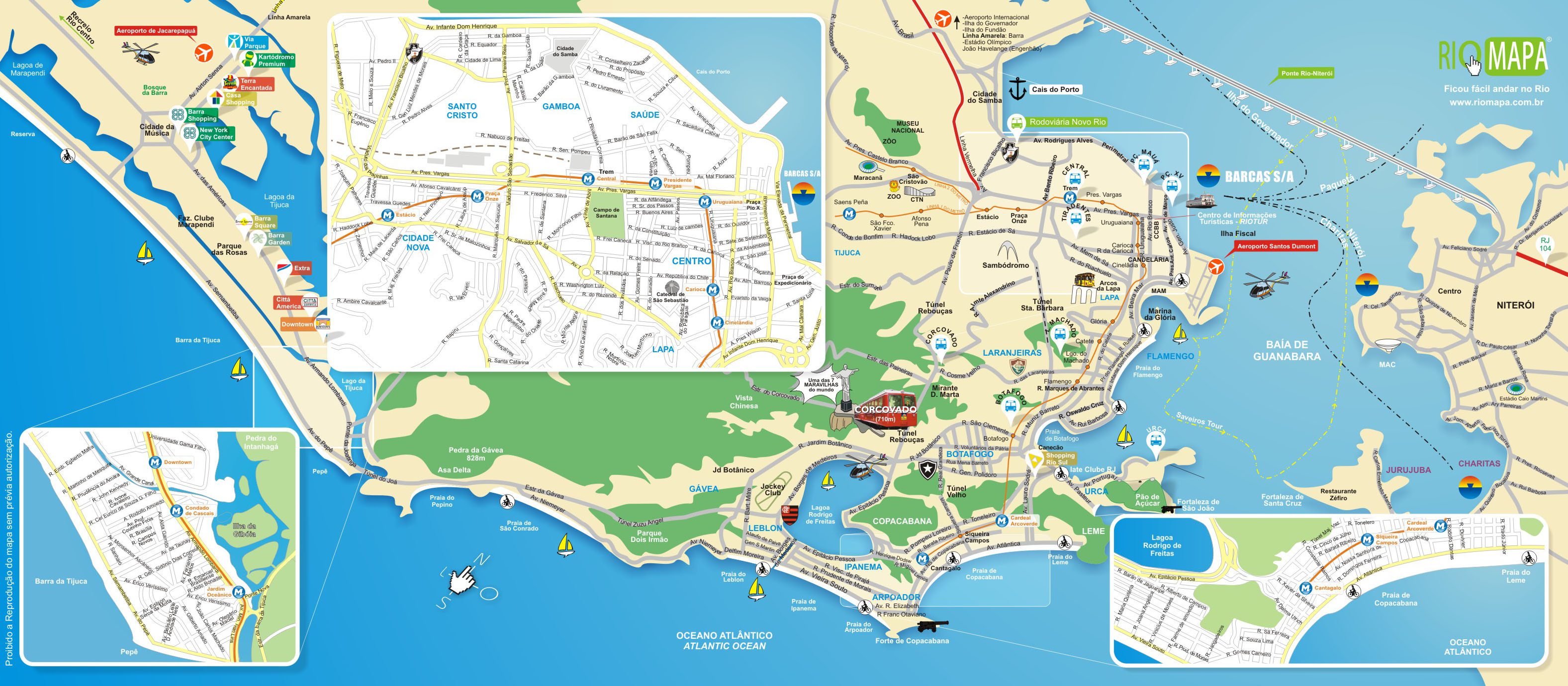Mapa Turistico Do Rio De Janeiro Monumentos E Passeios