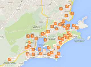 Mapa das estações do Bike Rio do Rio de Janeiro